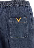 Blue Cotton Flared Jeans 4