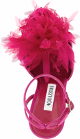 Fuchsia Textile Stiletto Heel Sandals 4