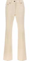 Beige Cotton Flared Jeans 1