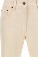 Beige Cotton Flared Jeans 3