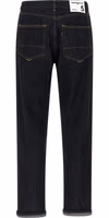 Blue Cotton Straight-Leg Jeans 2