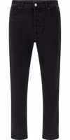 Black Cotton Cropped Jeans 1