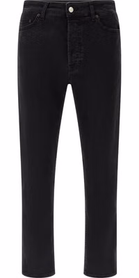 Black Cotton Cropped Jeans