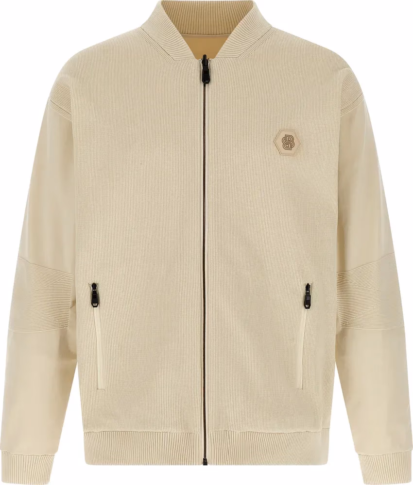 Beige Polyamide Bomber