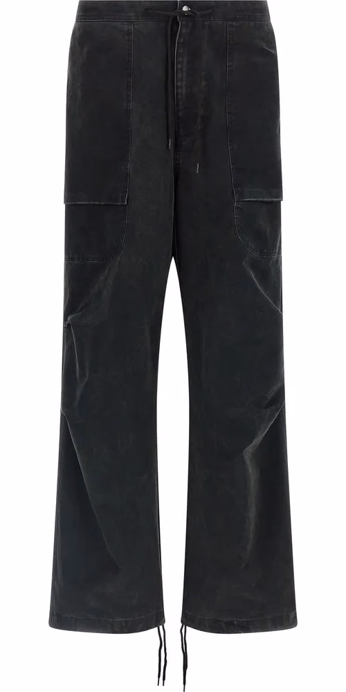 Black Cotton Cargo Pants