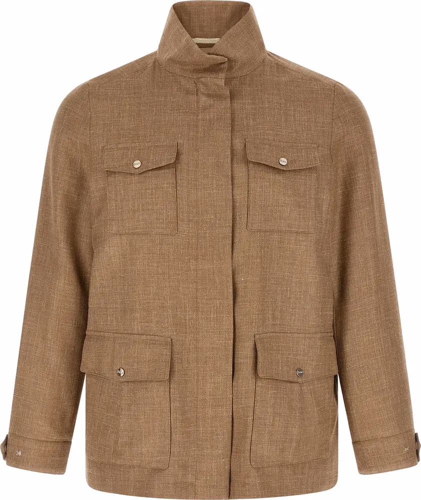 Beige Wool Full-Length Jacket