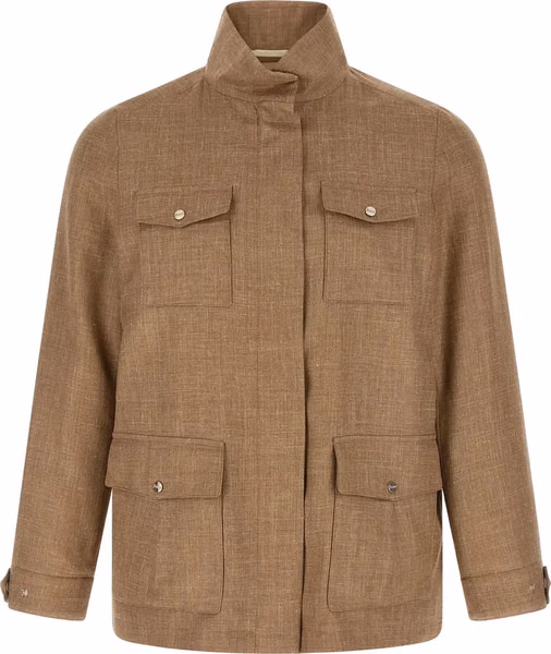 Beige Wool Full-Length Jacket