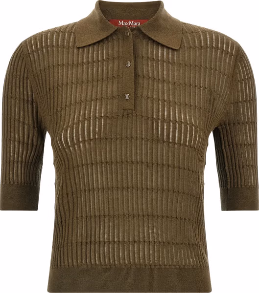 Bicolor Silk Polo Shirt