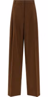 Brown Virgin Wool Casual Pants 1