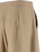 Beige Silk Casual Pants 4