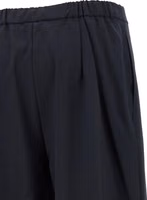 Blue Virgin Wool Casual Pants 4