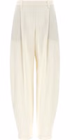 Beige Viscose Casual Pants 1