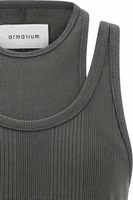 Gray Cotton Sleeveles T-Shirt 4