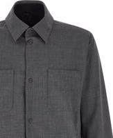 Gray Polyester Full-Length Jacket 4