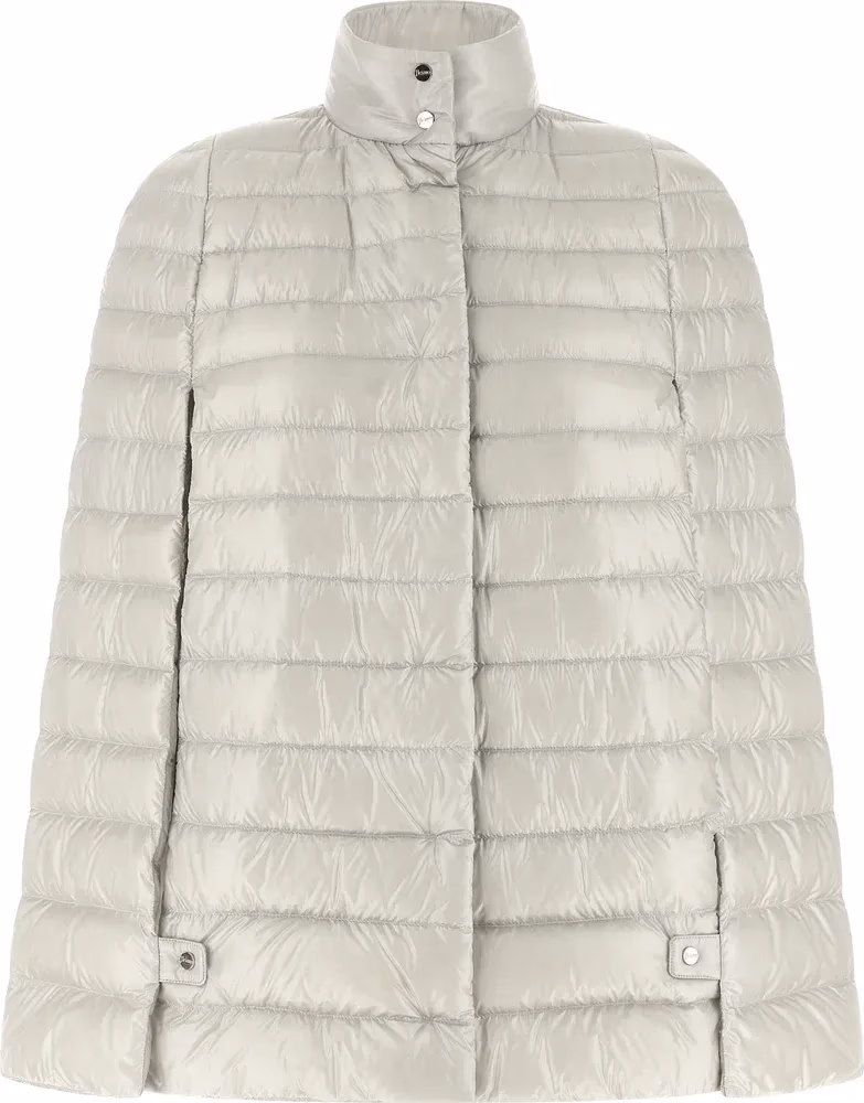 Gray Polyamide Full-Length Jacket