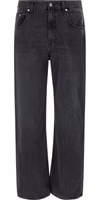 Black Cotton Straight-Leg Jeans 1