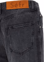 Black Cotton Straight-Leg Jeans 4
