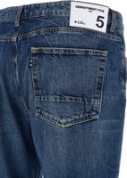 Blue Cotton Straight-Leg Jeans 4