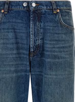Blue Cotton Straight-Leg Jeans 3
