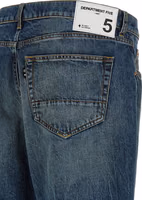 Blue Cotton Straight-Leg Jeans 4