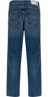 Blue Cotton Straight-Leg Jeans 2