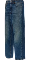 Blue Cotton Straight-Leg Jeans 3