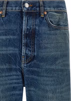 Blue Cotton Straight-Leg Jeans 4
