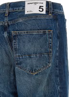 Blue Cotton Straight-Leg Jeans 5