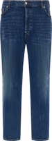 Blue Cotton Cropped Jeans 1