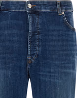Blue Cotton Cropped Jeans 3