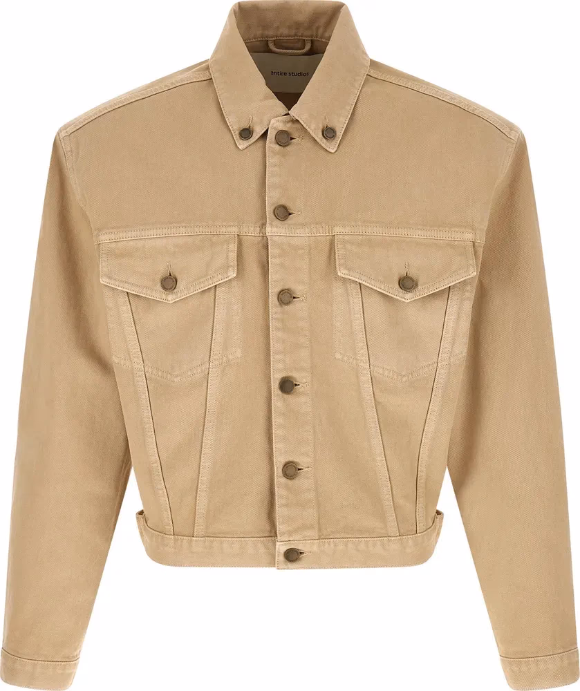 Beige Cotton Denim Jacket