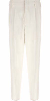 White Cotton Casual Pants