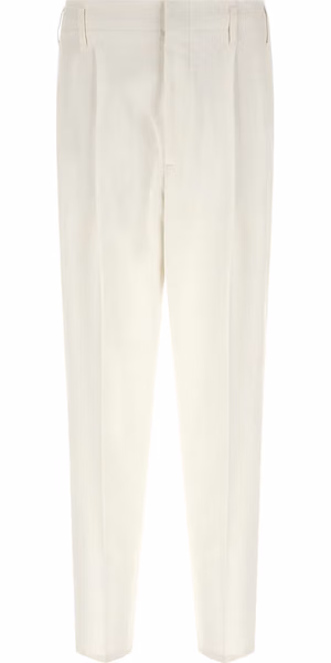 White Cotton Casual Pants