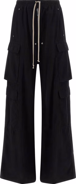 Black Cotton Cargo Pants