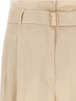 Beige Linen Casual Pants 3