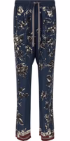 Blue Silk Casual Pants 1