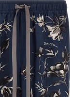 Blue Silk Casual Pants 3