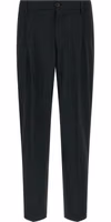Black Polyester Casual Pants 1