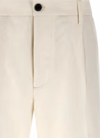 White Cotton Casual Pants 3