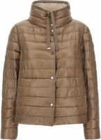 Brown Polyamide Full-Length Jacket 1
