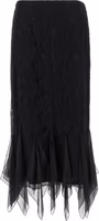 Black Cotton Midi Skirt 1