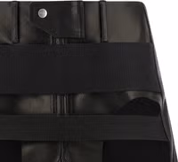 Black Calfskin Long Skirt 3