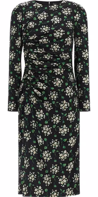 Black Synthetic Midi Dress