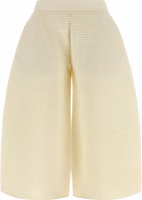 White Polyester Cropped Pants 1