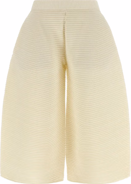 White Polyester Cropped Pants