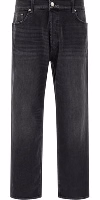 Black Cotton Cropped Jeans