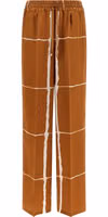 Brown Silk Casual Pants 1