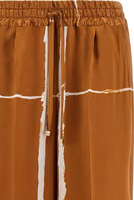 Brown Silk Casual Pants 3