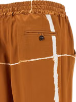 Brown Silk Casual Pants 4