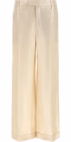 Gold Linen Casual Pants 1